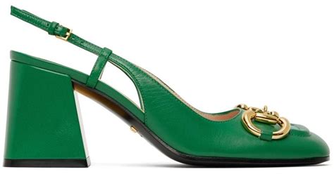 gucci slingback horsebit green